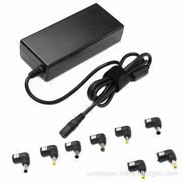 Universal Laptop AC Adapter, 90W Automatic Induction, 8 DC Connectors, Black Color w/ CE, FCC, RoHS